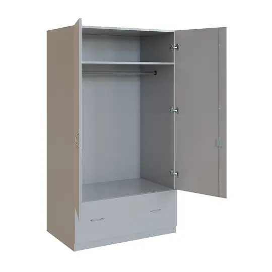 Q 24-100 skříň šatní, 2-dvéřová, 1000x600x1800mm, šedá